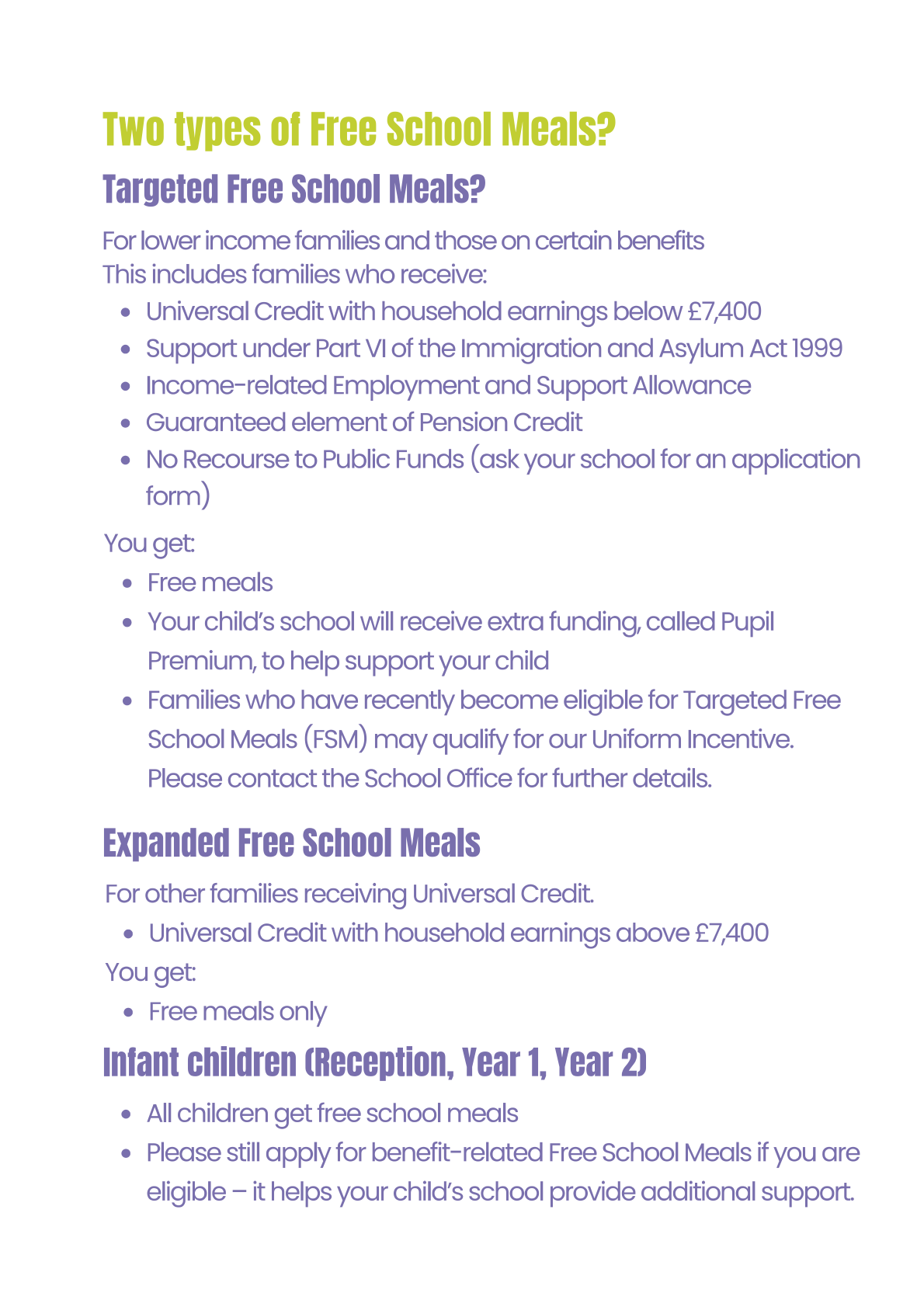 Free School Meals Poster 2